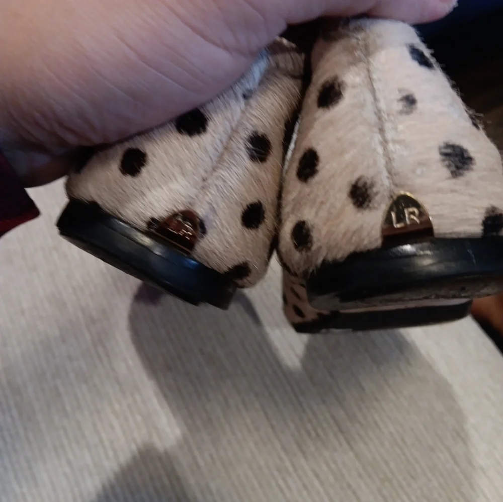 Loeffler Randall Black and Cream Polka Dot Flats Size 6B